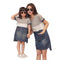 Mother And Daughter Family Matching Denim Tunic Dress Shirt-as photo-Mum M-JadeMoghul Inc.