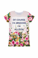 Mountain Garden Customized NAME Zoe T-Shirt - Girls-Mountain Garden-18M/2-White/Pink/Green-JadeMoghul Inc.