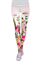 Mountain Garden Lucy Floral Performance Leggings - Women-Mountain Garden-XS-White/Pink/Green-JadeMoghul Inc.