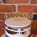 Mr & Mrs Bow Tie Acrylic Cake Topper - Metallic Gold (Pack of 1)-Wedding Cake Toppers-JadeMoghul Inc.