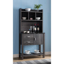 Multi Storage Distressed Wooden Baker's Rack, Gray-Racks-Gray-Wood Marble-JadeMoghul Inc.