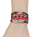 Multi-Strands Infinity Silver Color Heart Charm Leather Braid Bracelet Bangle Jewelry 9 Colors For Women and Men 2017-9-JadeMoghul Inc.