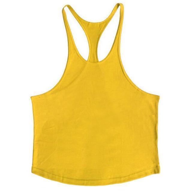 Muscleguys Brand Bodybuilding stringer tank tops men blank vest solid color gyms singlets fitness men vest sleeveless shirt-Yellow-M-JadeMoghul Inc.