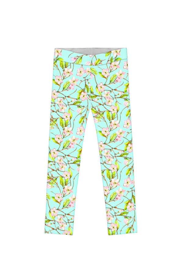 Muse Lucy Cute Green Floral Printed Stretch Leggings - Girls-Muse-18M/2-Mint/Green-JadeMoghul Inc.