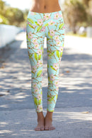 Muse Lucy Green Floral Print Performance Leggings - Women-Muse-XS-Mint/Green-JadeMoghul Inc.