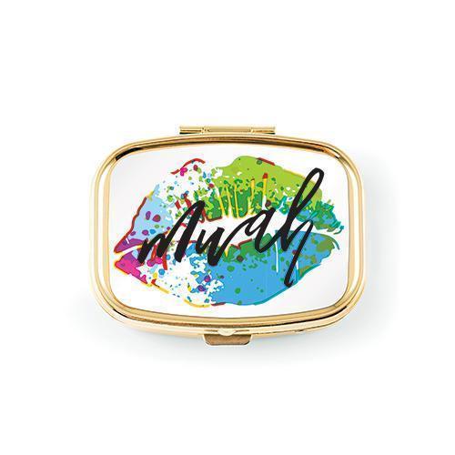 Mwah Small Gold Pocket-Purse Pill Box (Pack of 1)-Personalized Gifts for Women-JadeMoghul Inc.