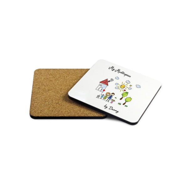 Personalised Gifts For Men My Mini Masterpiece Artwork Wooden Coaster