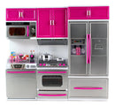 My Modern Kitchen Full Deluxe Kit Battery Operated Kitchen Playset: Refrigerator, Stove, Microwave-Construction Set Toys-JadeMoghul Inc.
