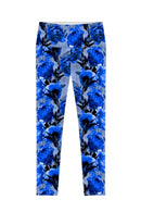 Mystery Lucy Blue Floral Print Performance Leggings - Women-Mystery-XS-Blue/Grey-JadeMoghul Inc.