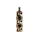 Narrow Neck Ceramic Bottle Vase With Dimpled Pattern, Large, Copper-Vases-Copper-Ceramic-Chrome Finish-JadeMoghul Inc.