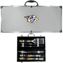 Nashville Predators 8 pc Tailgater BBQ Set-Tailgating & BBQ Accessories,BBQ Tools,8 pc Steel Tool Set w/Metal Case,College 8 pc Steel Tool Set w/Metal Case-JadeMoghul Inc.