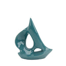 Nautical Dual Tone Ceramic Decorative Sail Boat, Green-Decorative Objects-Green-Ceramic-JadeMoghul Inc.
