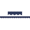 NAVY POLKA DOTS SCALLOPED BORDER-Learning Materials-JadeMoghul Inc.
