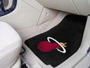 Rubber Car Mats NBA Miami Heat 2-pc Carpeted Front Car Mats 17"x27"