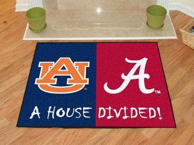 Large Area Rugs NCAA Alabama Auburn House Divided Rug 33.75"x42.5"