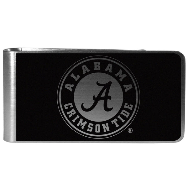 NCAA - Alabama Crimson Tide Black and Steel Money Clip-Wallets & Checkbook Covers,College Wallets,Alabama Crimson Tide Wallets-JadeMoghul Inc.