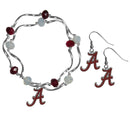 NCAA - Alabama Crimson Tide Dangle Earrings and Crystal Bead Bracelet Set-Jewelry & Accessories,College Jewelry,Alabama Crimson Tide Jewelry-JadeMoghul Inc.