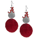 NCAA - Alabama Crimson Tide Pom Pom Earrings-Jewelry & Accessories,College Jewelry,Alabama Crimson Tide Jewelry-JadeMoghul Inc.