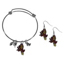 NCAA - Arizona St. Sun Devils Dangle Earrings and Charm Bangle Bracelet Set-Jewelry & Accessories,College Jewelry,Arizona St. Sun Devils Jewelry-JadeMoghul Inc.