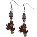 NCAA - Arizona St. Sun Devils Euro Bead Earrings-Jewelry & Accessories,Earrings,Euro Bead Earrings,College Euro Bead Earrings-JadeMoghul Inc.