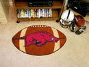 Round Rug in Living Room NCAA Arkansas Football Ball Rug 20.5"x32.5"