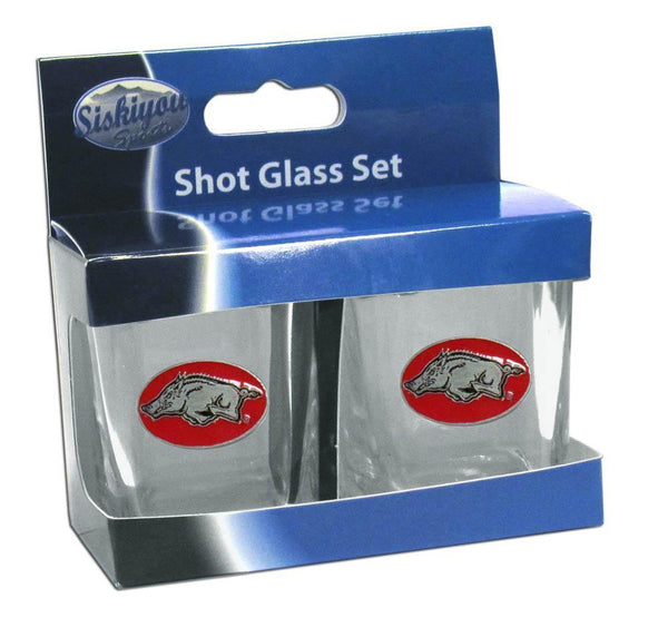 NCAA - Arkansas Razorbacks Shot Glass Set-Beverage Ware,Shot Glasses,Shot Glass Sets,College Shot Glass Sets-JadeMoghul Inc.