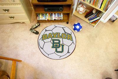 Round Indoor Outdoor Rugs NCAA Baylor Soccer Ball 27" diameter