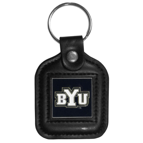NCAA - BYU Cougars Square Leatherette Key Chain-Key Chains,Leatherette Key Chains,College Leatherette Key Chains-JadeMoghul Inc.