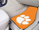Custom Car Mats NCAA Clemson 2-pc Orange Carpeted Front Car Mats 17"x27"