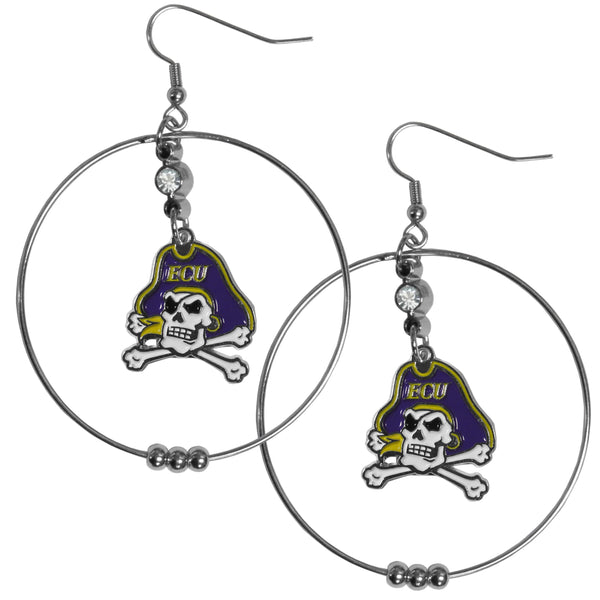 NCAA - East Carolina Pirates 2 Inch Hoop Earrings-Jewelry & Accessories,Earrings,2 inch Hoop Earrings,College Hoop Earrings-JadeMoghul Inc.