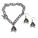 NCAA - East Carolina Pirates Chain Bracelet and Dangle Earring Set-Jewelry & Accessories,College Jewelry,East Carolina Pirates Jewelry-JadeMoghul Inc.