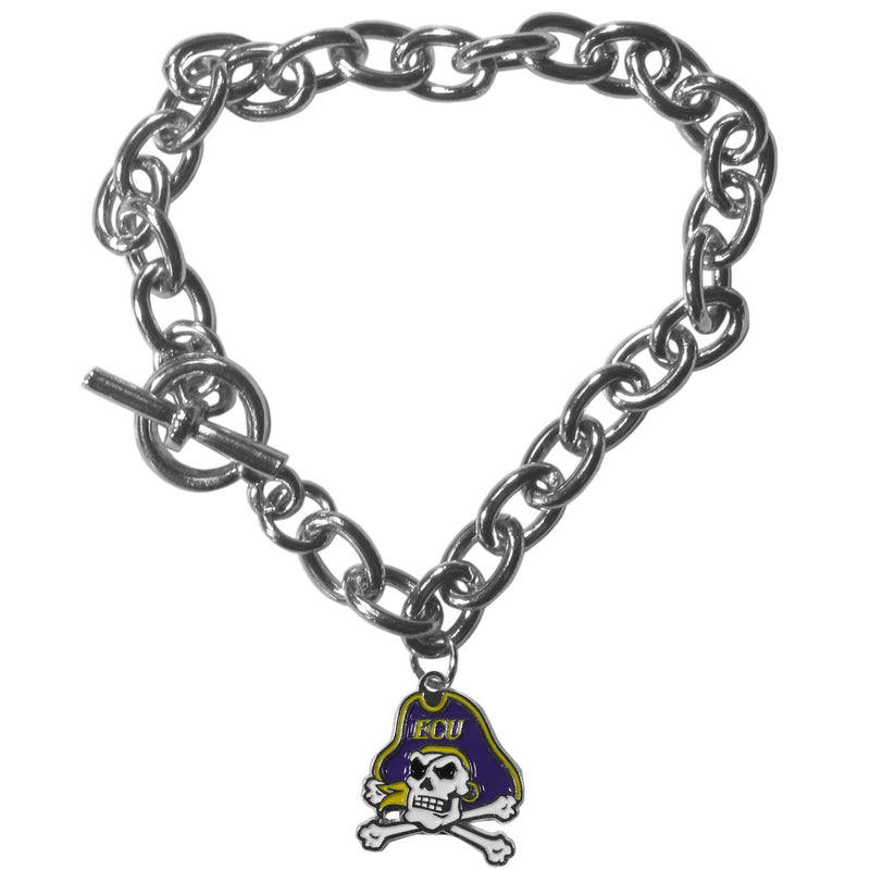 NCAA - East Carolina Pirates Charm Chain Bracelet-Jewelry & Accessories,Bracelets,Charm Chain Bracelets,College Charm Chain Bracelets-JadeMoghul Inc.