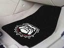 Car Floor Mats NCAA Georgia Black New Bulldog 2-pc Carpeted Front Car Mats 17"x27"