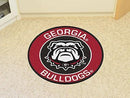 Round Area Rugs NCAA Georgia Black New Bulldog Roundel Mat 27" diameter