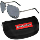 NCAA - Georgia Bulldogs Aviator Sunglasses and Zippered Carrying Case-Sunglasses, Eyewear & Accessories,Sunglass & Accessory Sets,Aviator Sunglasses & Zippered Case,College Aviator Sunglasses Sunglasses & Zippered Case-JadeMoghul Inc.