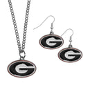 NCAA - Georgia Bulldogs Dangle Earrings and Chain Necklace Set-Jewelry & Accessories,Jewelry Sets,Dangle Earrings & Chain Necklace-JadeMoghul Inc.