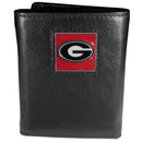 NCAA - Georgia Bulldogs Deluxe Leather Tri-fold Wallet Packaged in Gift Box-Wallets & Checkbook Covers,Tri-fold Wallets,Deluxe Tri-fold Wallets,Gift Box Packaging,College Tri-fold Wallets-JadeMoghul Inc.