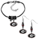 NCAA - Georgia Bulldogs Euro Bead Earrings and Bracelet Set-Jewelry & Accessories,College Jewelry,Georgia Bulldogs Jewelry-JadeMoghul Inc.