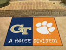 Large Area Rugs Cheap NCAA Georgia Tech Clemson House Divided Rug 33.75"x42.5"