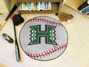 Round Rugs NCAA Hawaii Baseball Mat 27" diameter