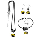 NCAA - Iowa Hawkeyes Euro Bead Jewelry 3 piece Set-Jewelry & Accessories,College Jewelry,Iowa Hawkeyes Jewelry-JadeMoghul Inc.