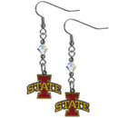 NCAA - Iowa St. Cyclones Crystal Dangle Earrings-Jewelry & Accessories,Earrings,Crystal Dangle Earrings,College Crystal Earrings-JadeMoghul Inc.
