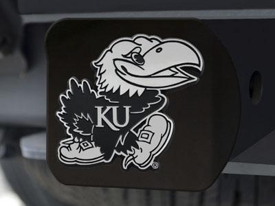 Trailer Hitch Covers NCAA Kansas Black Hitch Cover 4 1/2"x3 3/8"