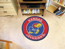 Round Outdoor Rugs NCAA Kansas Roundel Mat 27" diameter