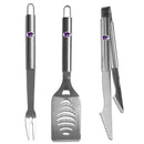 NCAA - Kansas St. Wildcats 3 pc Stainless Steel BBQ Set-Tailgating & BBQ Accessories,BBQ Tools,3 pc Steel Tool SetCollege 3 pc Steel Tool Set-JadeMoghul Inc.