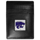 NCAA - Kansas St. Wildcats Leather Money Clip/Cardholder Packaged in Gift Box-Wallets & Checkbook Covers,Money Clip/Cardholders,Gift Box Packaging,College Money Clip/Cardholders-JadeMoghul Inc.