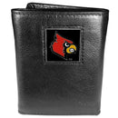 NCAA - Louisville Cardinals Deluxe Leather Tri-fold Wallet-Wallets & Checkbook Covers,Tri-fold Wallets,Deluxe Tri-fold Wallets,Window Box Packaging,College Tri-fold Wallets-JadeMoghul Inc.