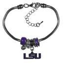 NCAA - LSU Tigers Euro Bead Bracelet-Jewelry & Accessories,Bracelets,Euro Bead Bracelets,College Euro Bead Bracelets-JadeMoghul Inc.