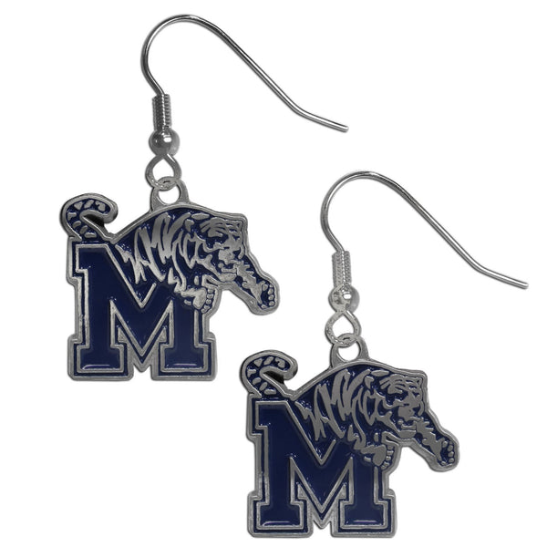 NCAA - Memphis Tigers Chrome Dangle Earrings-Jewelry & Accessories,Earrings,Dangle Earrings,Dangle Earrings,College Dangle Earrings-JadeMoghul Inc.