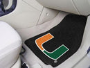 Car Floor Mats NCAA Miami 2-pc Carpeted Front Car Mats 17"x27"
